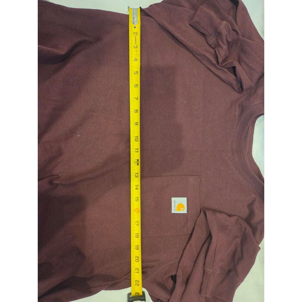 Carhartt Loose Fit Medium Men's Long Sleeve T Shirt Burgundy Black Bundle - Picture 6 of 8